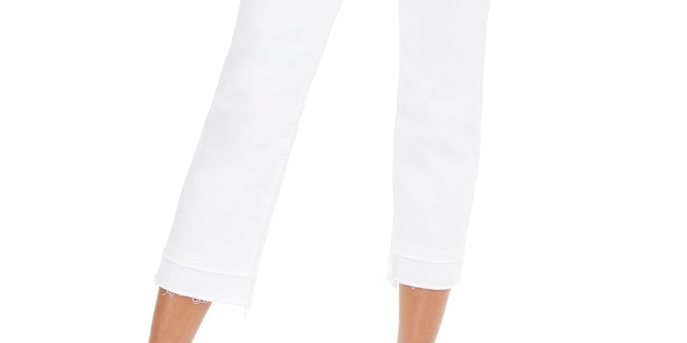 INC International Concepts Women's Curvy Double-Hem Ankle Jeans White Size 6
