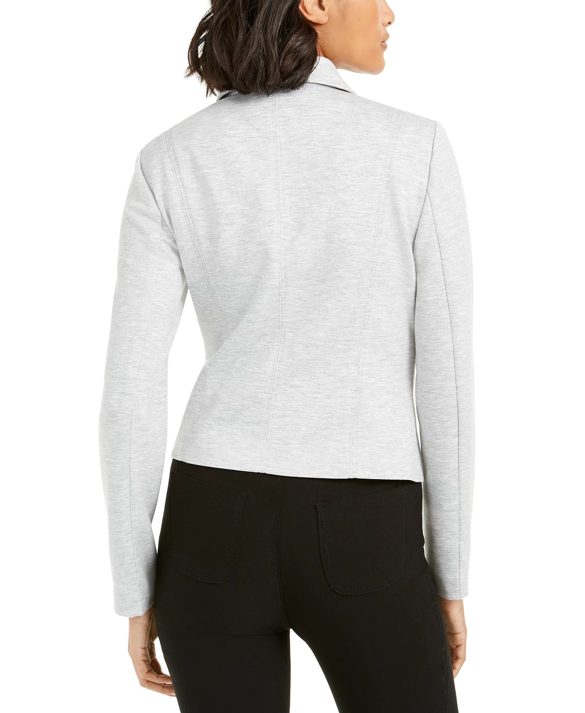 Bar III Women's Ponte-Knit Moto Jacket Gray Size XX Small