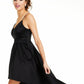 B Darlin Junior's Spaghetti Strap V Neck Full Length Hi Lo Dress Black Size 11/12