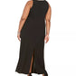 SL Women's Fashions Plus Size Embellished Mock-Neck Gown Black Size 20W