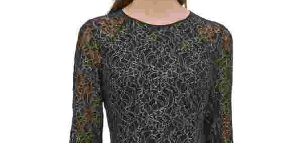 Tommy Hilfiger Women's Metallic Lace A-Line Dress Gray Size 4