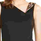 Calvin Klein Women's Animal-Trim Dress Black Size 8