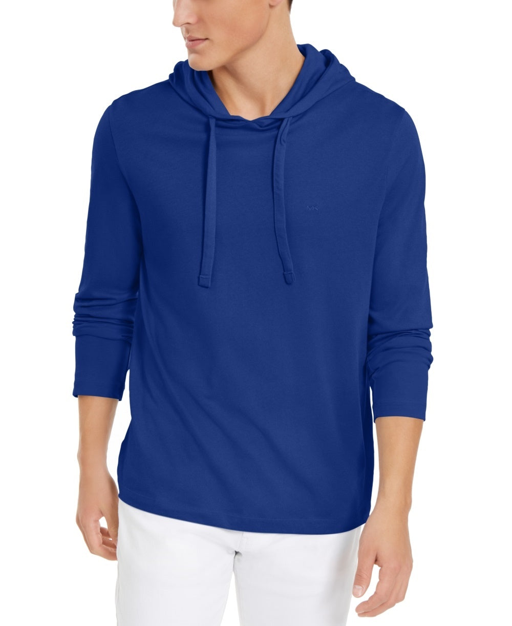 Michael Kors Men's Luxe Cotton Hoodie Blue Size XX-Large