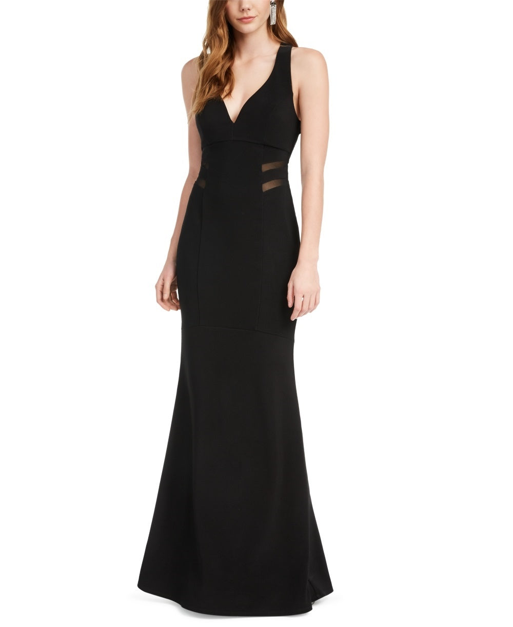 Emerald Sundae Juniors' Mesh-Cutout Dress Black Size Large