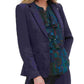 Tommy Hilfiger Women's Faux Suede Notched Lapel Blazer Blue Size 16