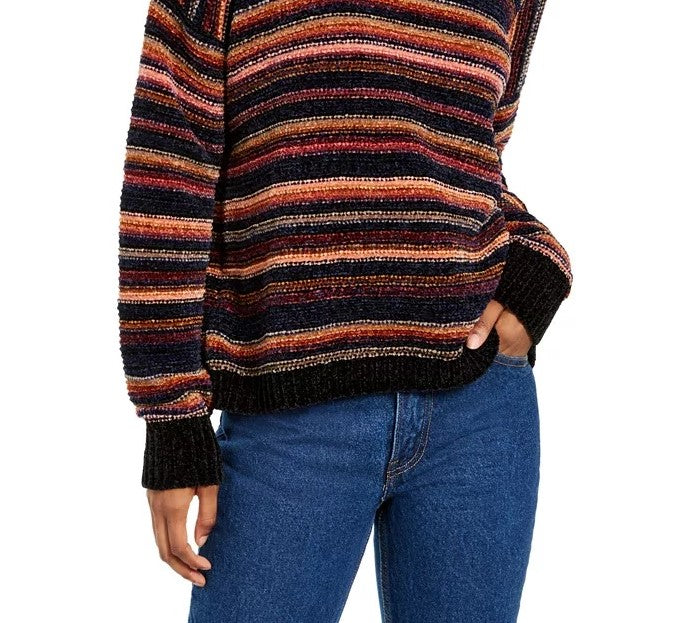 Hippie Rose Juniors' Chenille Mock-Neck Sweater Beige Size Extra Large