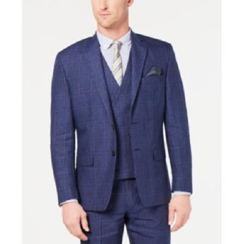 Ralph Lauren Men's Leahy Linen Plaid Sportcoat Navy Size 46