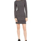 Michael Kors Women's Long-Sleeve Chain-Print Dress, Regular & Petite Sizes Gray Size Large