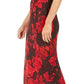 Connected Women's Cowl Neck Midi Sheath Evening Dress Red Size 6