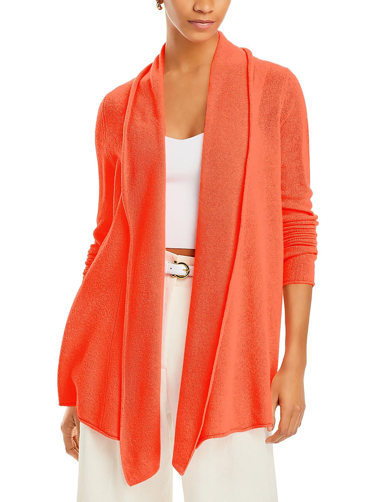 C by Bloomingdale's Open-Front Cashmere Cardigan Orange Size XS
