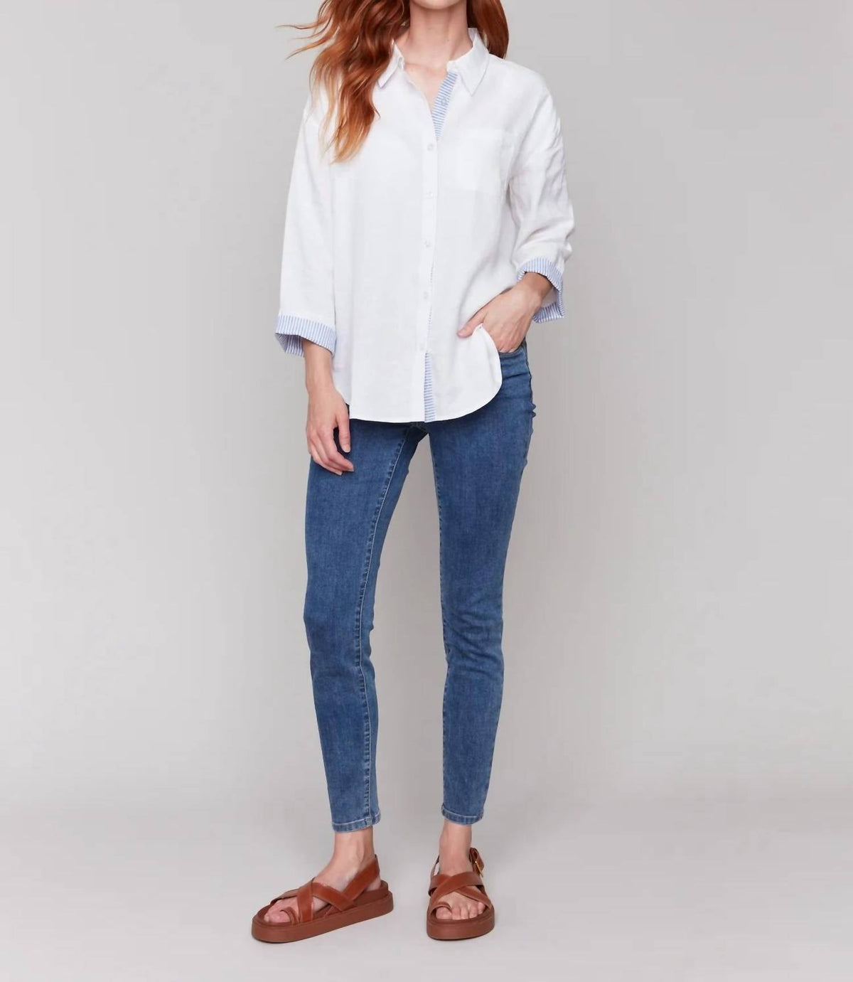 Charlie B - Drop Shoulder Long Sleeve Top