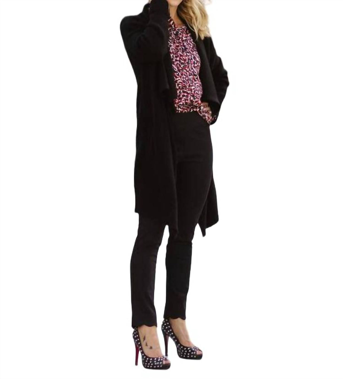 Elan - Patrice Drape Front Cardigan
