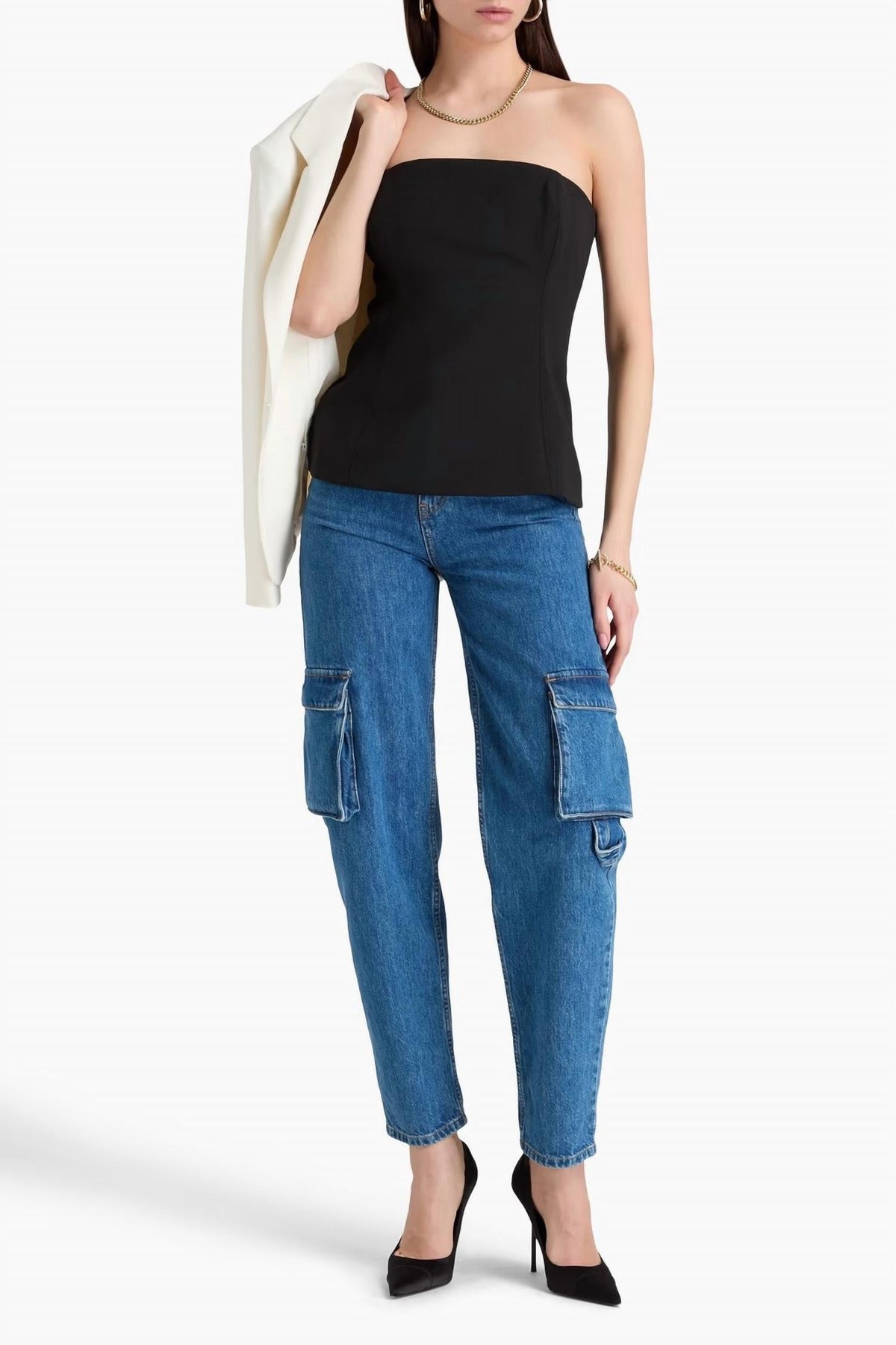 Veronica Beard - ASTRID STRETCH CREPE BUSTIER TOP