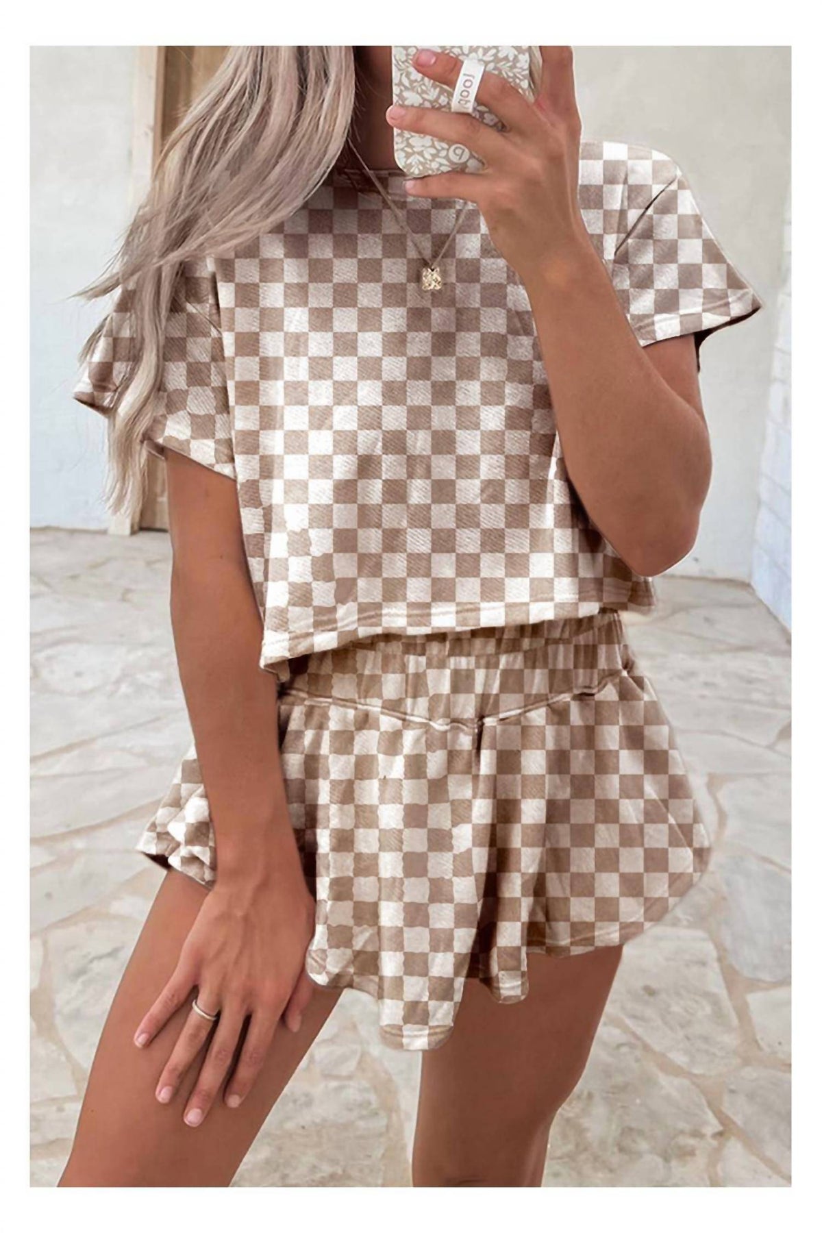 Aapparella - Checkerboard Skort Set