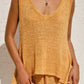 V-Neck Sleeveless Top and Drawstring Shorts Sweater Set