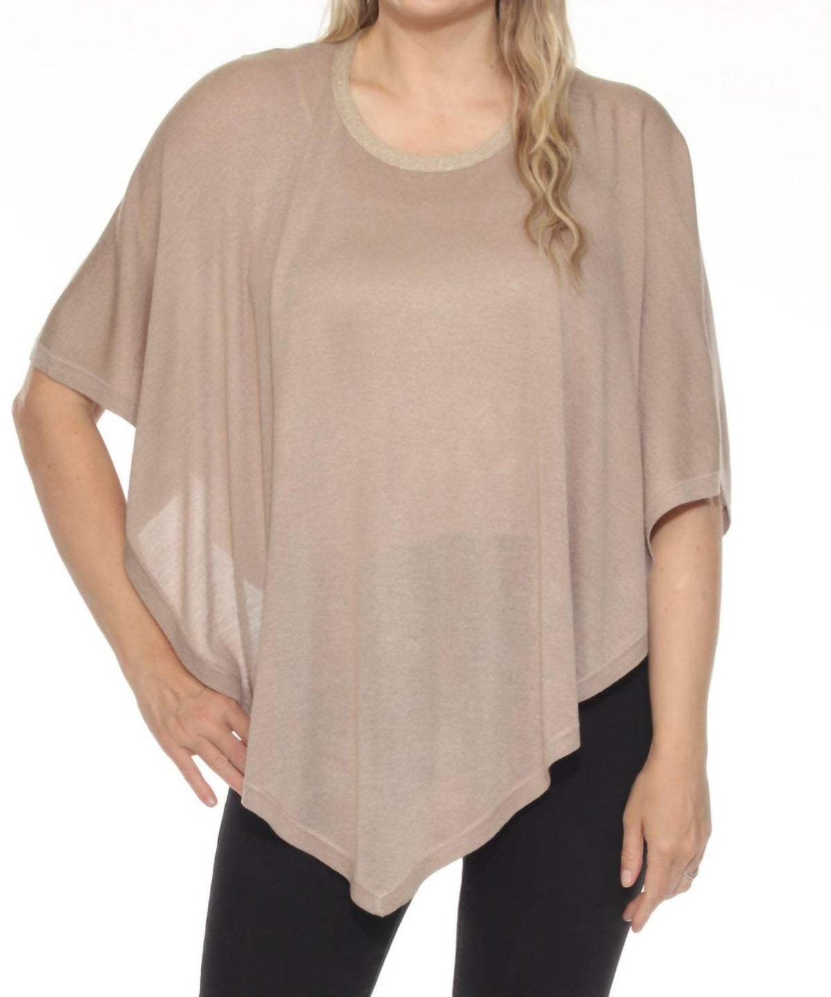 Joseph Ribkoff - Metallic Sweater Knit Poncho Top