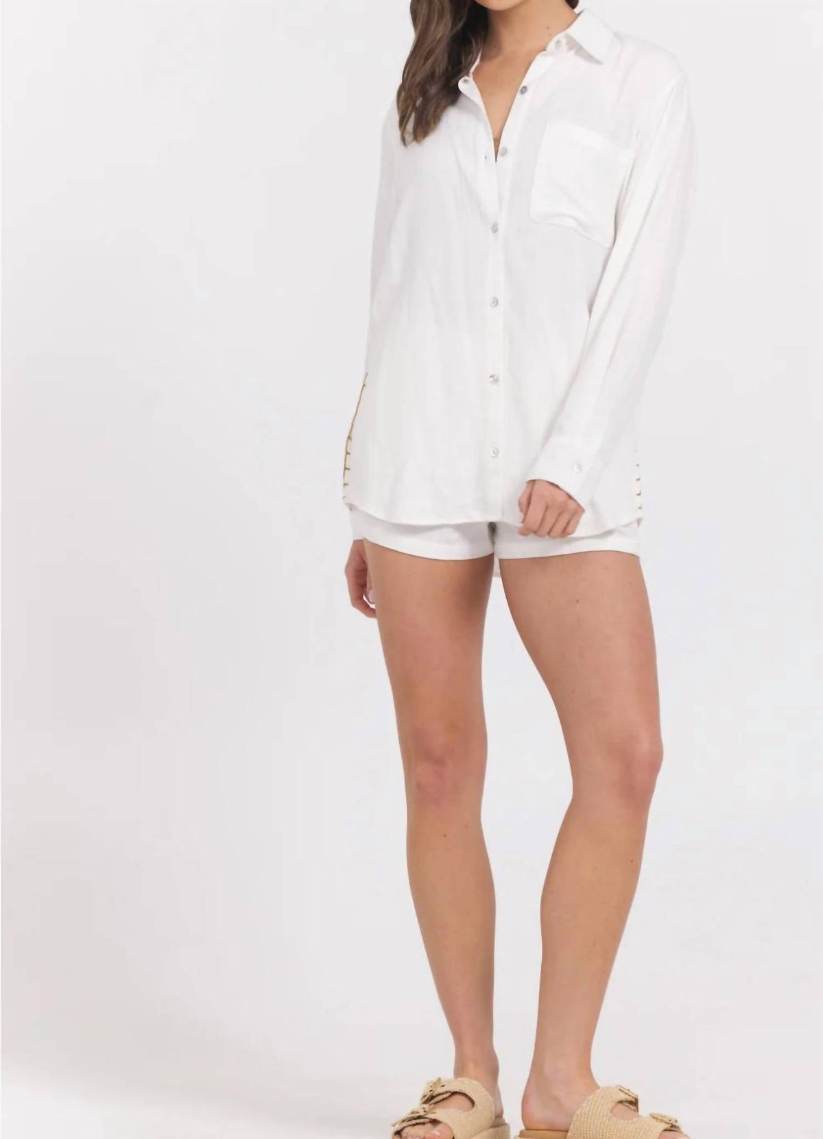 Vintage Havana - Printed Washed Button Down Shirt