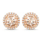 0.93 Carat Genuine Morganite and White Diamond 14K Rose Gold Earrings