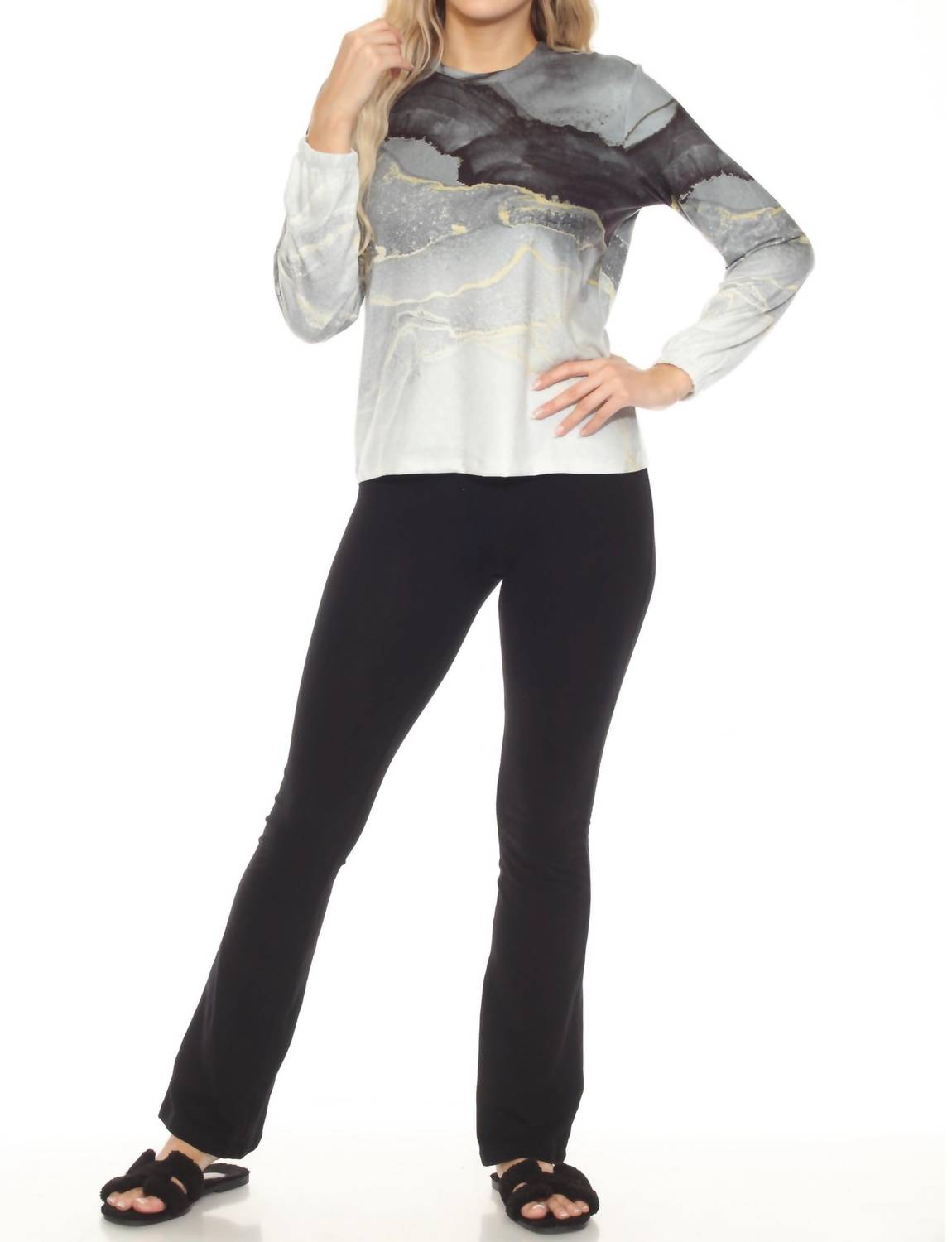 Pj Salvage - Diamond Marble Long Sleeve Top