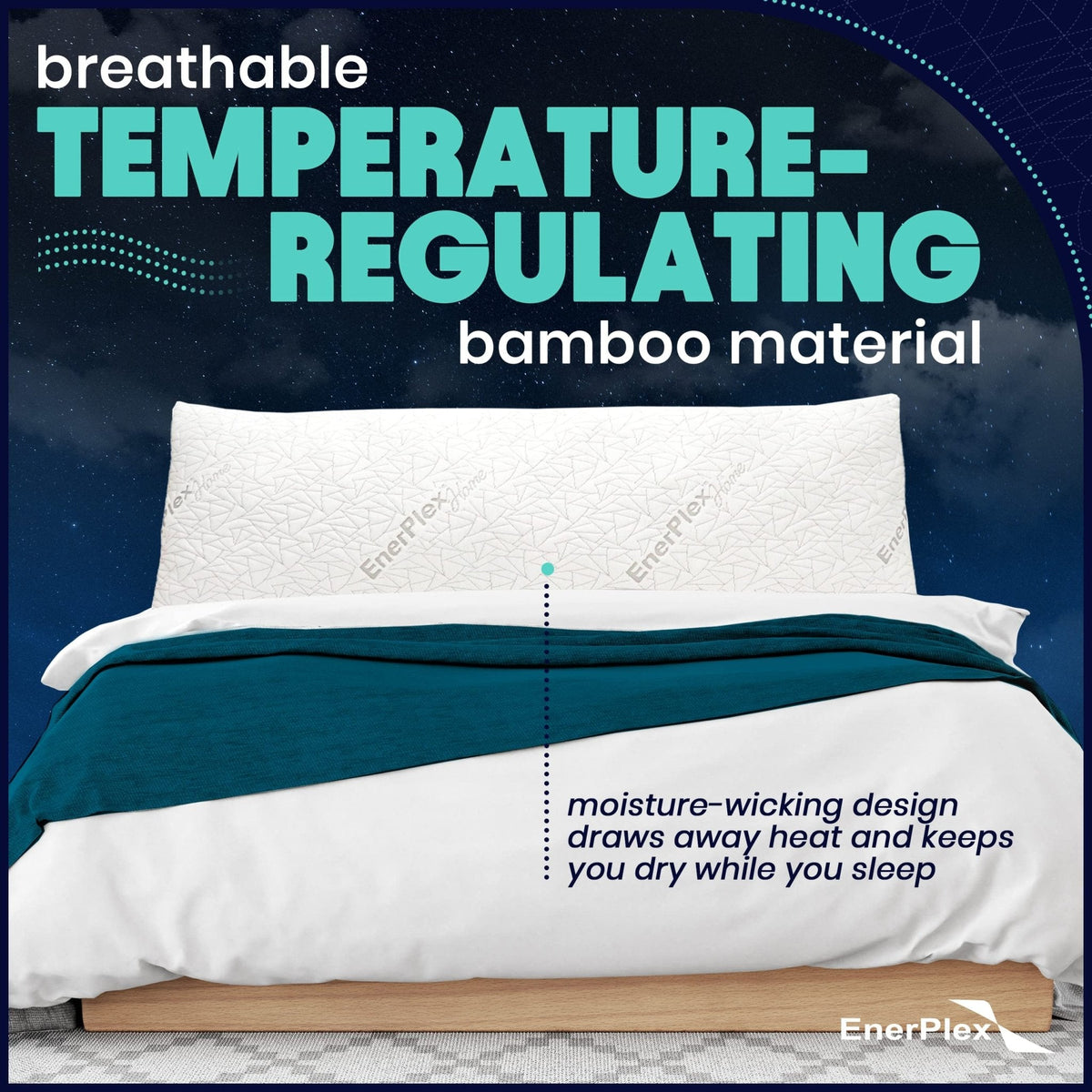 Adjustable Memory Foam Body Pillow- 54 x 20 Inches
