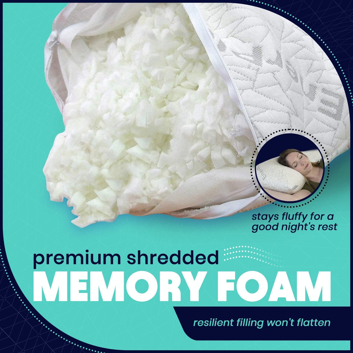 Adjustable Memory Foam Body Pillow- 54 x 20 Inches