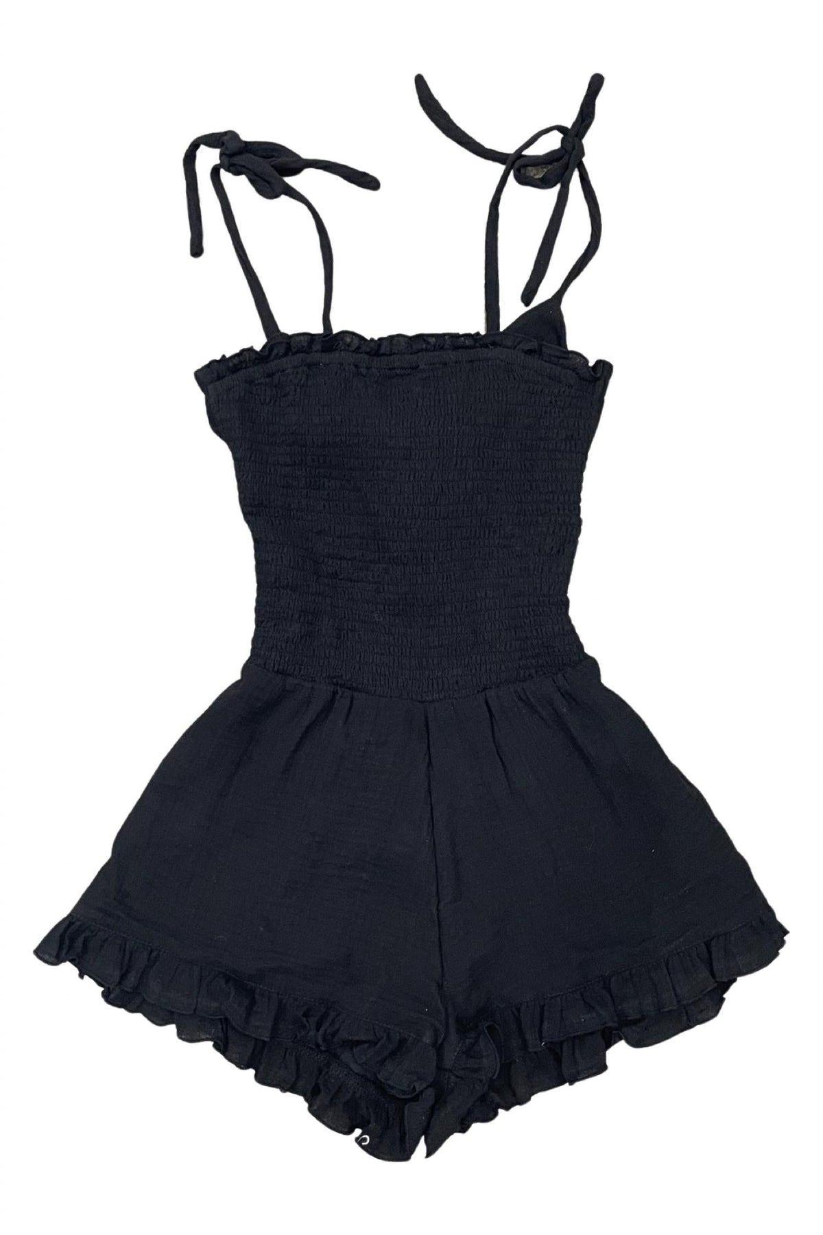Flowers By Zoe - Girls Smocked Tie Back Romper