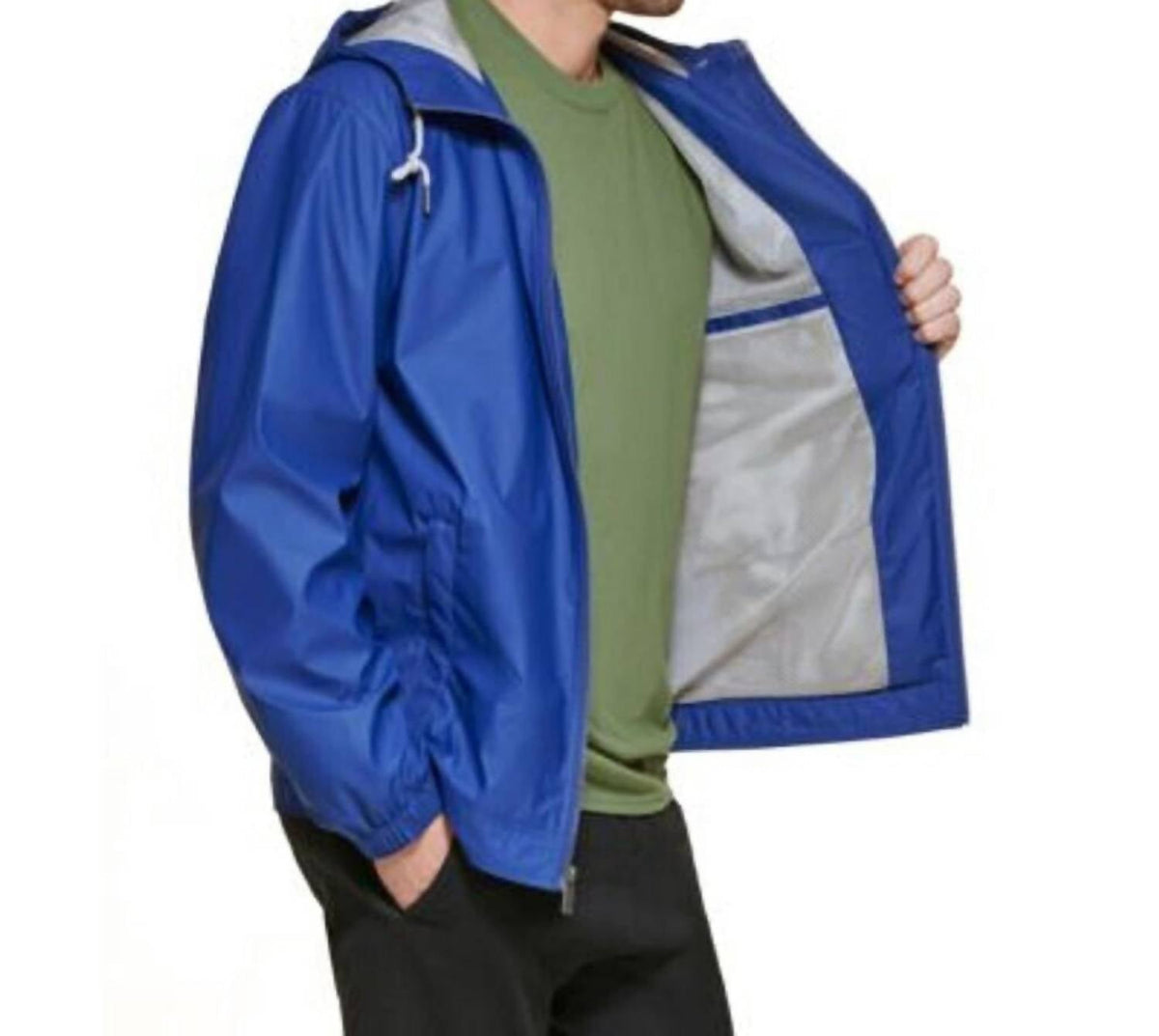 Club Room - Rubberized Rain Hoodie/windbreaker Jacket