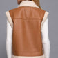 Active Usa - Faux Leather Inner Fur Vest