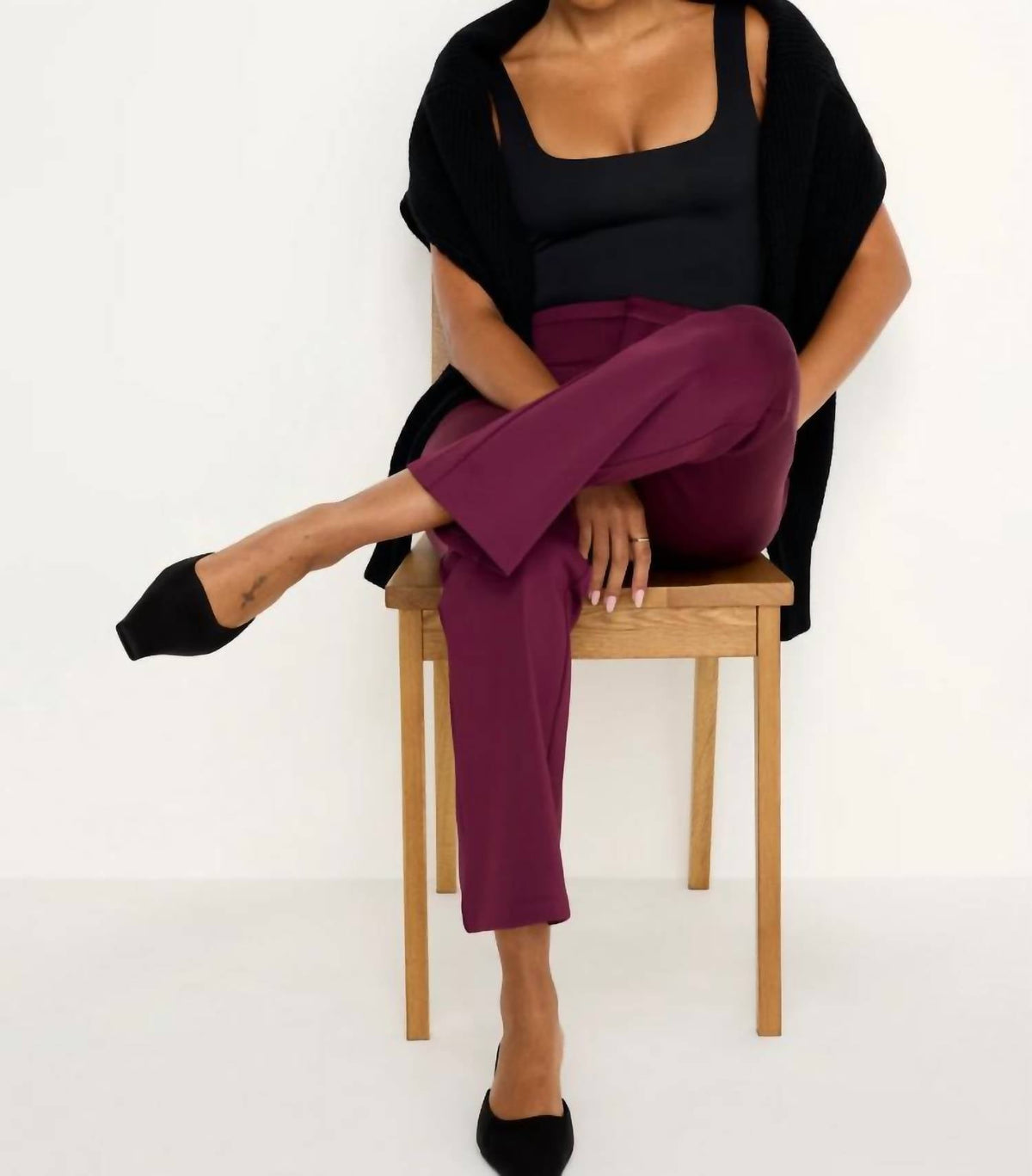Good American - Scuba Cropped Straight Trousers
