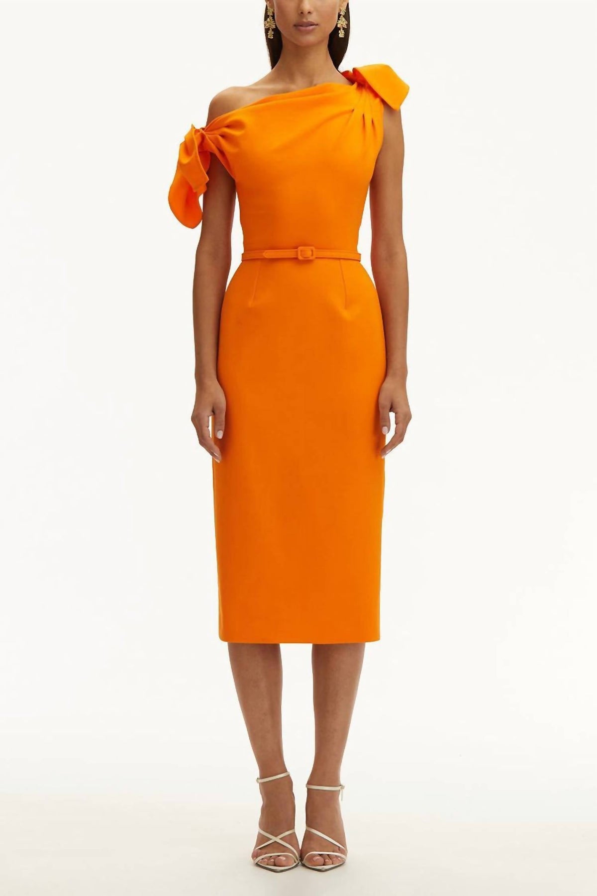 Oscar De La Renta - Women's Drape Neck Detail Slit Dress