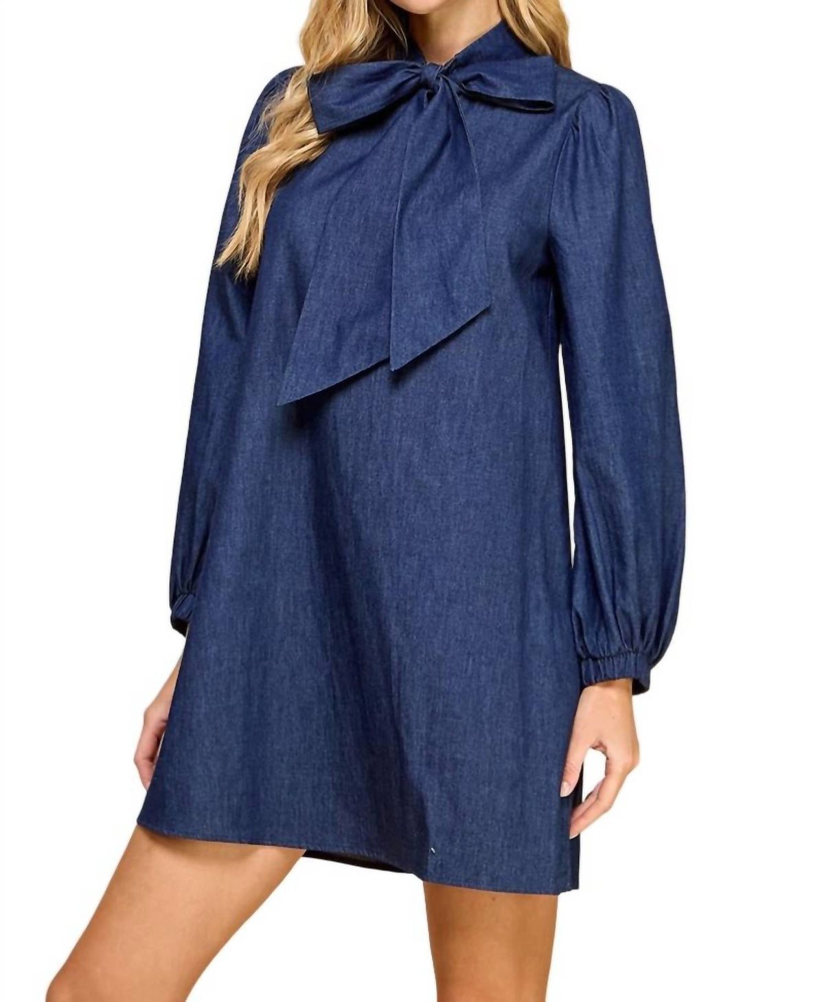 Tcec - Bow Tie Denim Mini Dress