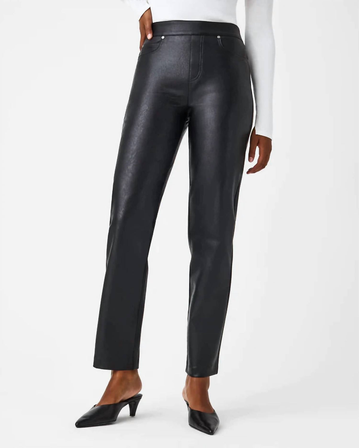 Spanx - Leather-like Straight Pants