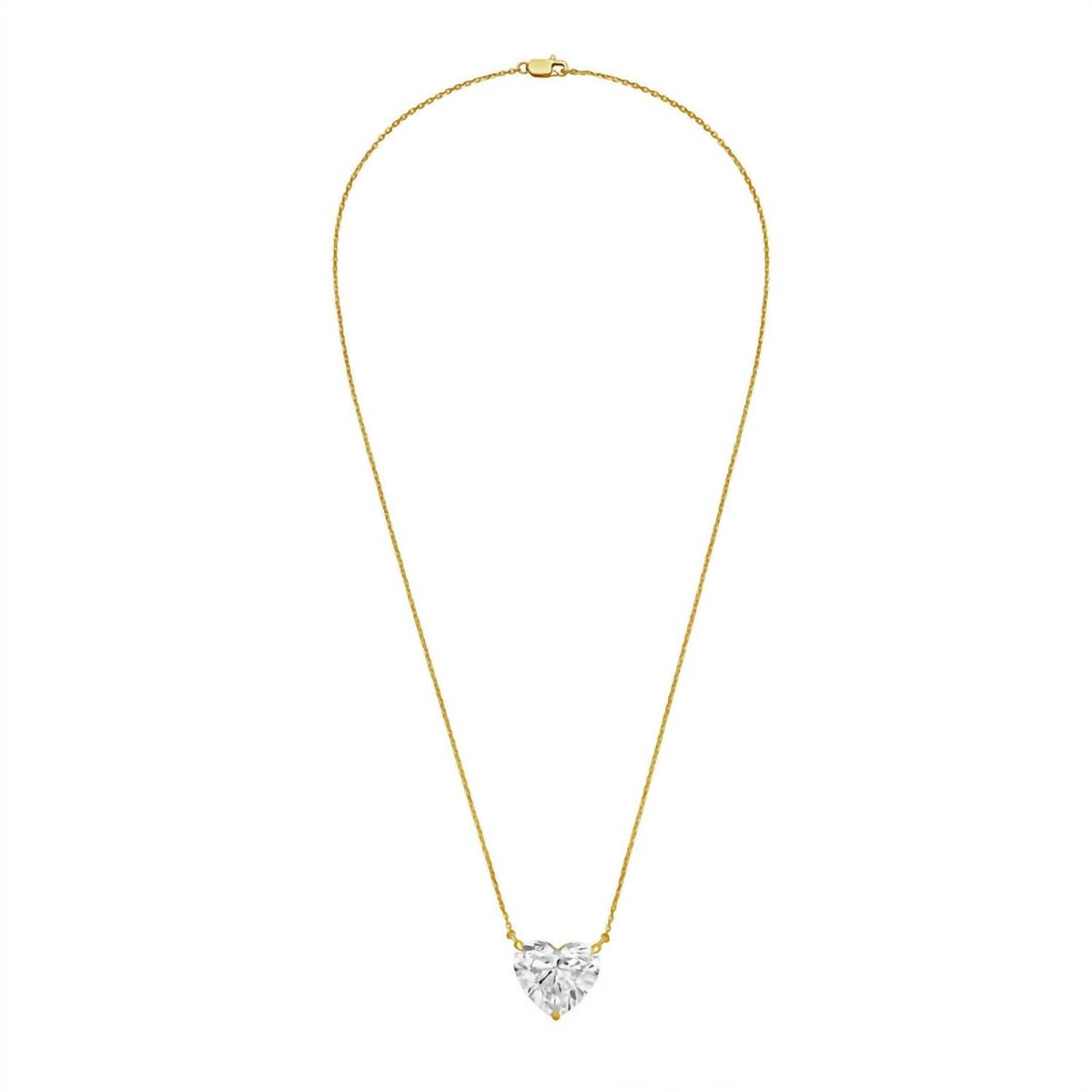 Diana M Jewels - Women's Lab Grown Diamond Solitaire Pendant Heart Necklace