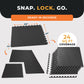 BalanceFrom Puzzle Exercise Mat 1/2" Thick, EVA Interlocking Foam Floor Tiles for Home Gym, Mat for Home Workout Equipment, Floor Padding for Kids, Black, 24 in x 24 in x 1/2 in, 24 Sq Ft - 6 Tiles