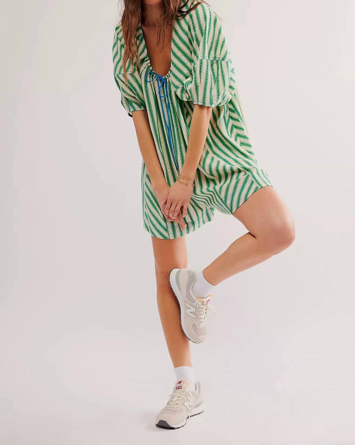 Free People - Bop Around Striped Romper