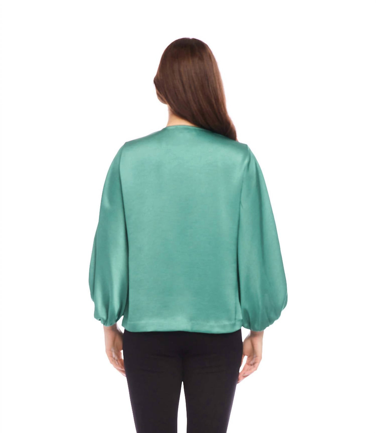 Karen Kane - Keyhole Crossover Satin Top