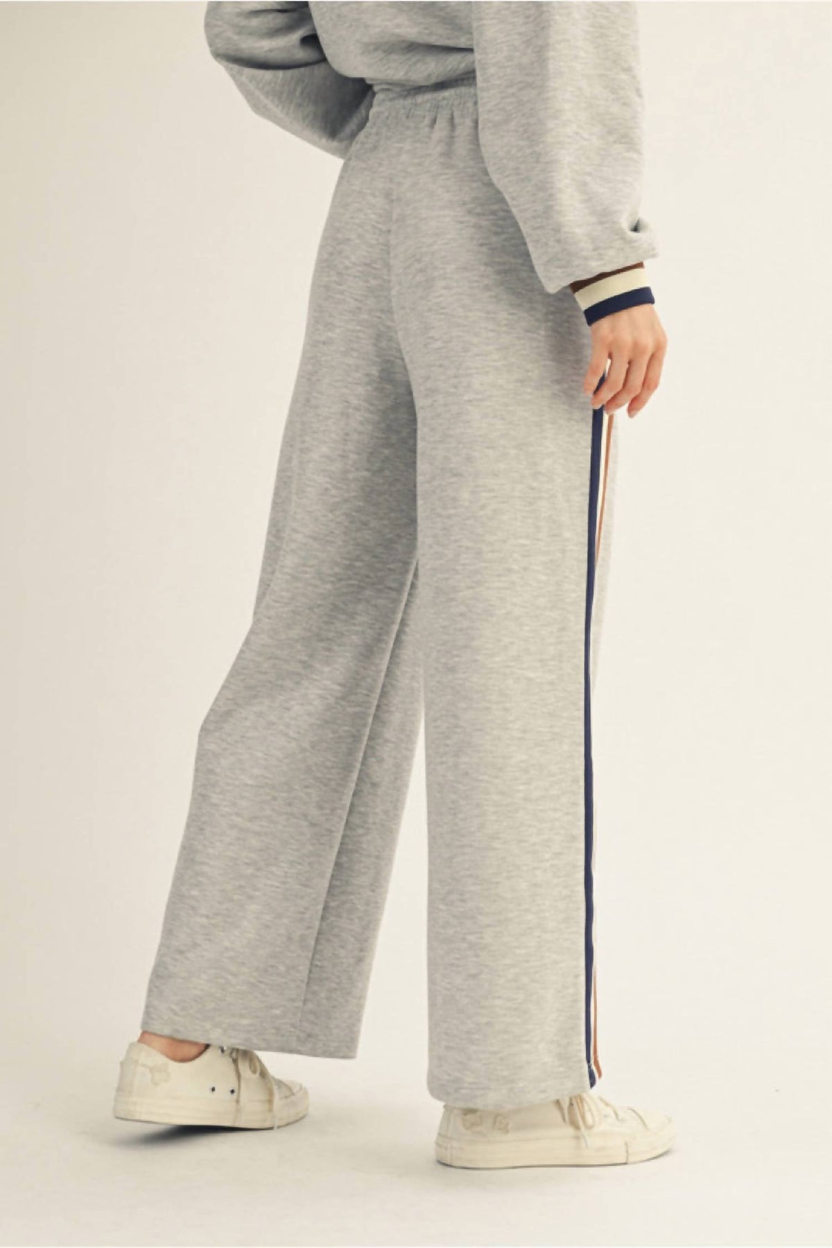 Aapparella - Zip Collar Pullover & Wide-leg Pants