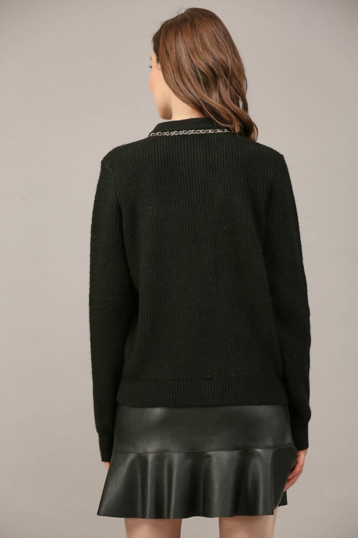 Fate - Chain And Gold Button Cardigan