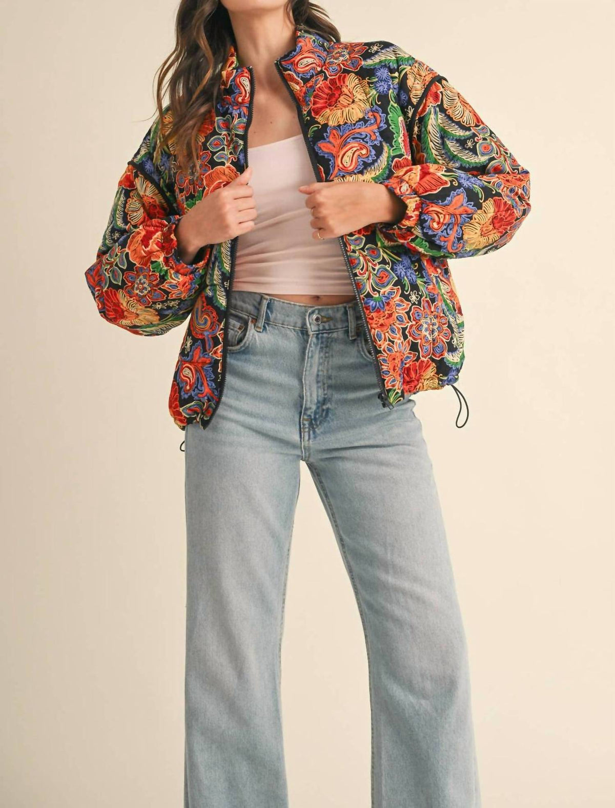 &Merci - Floral Puff Bomber Jacket