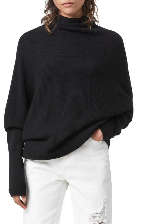 AllSaints Ridley Funnel Neck Wool & Cashmere Sweater in Black  Size Medium