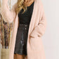 Adora - Curvy Fuzzy Solid Open Cardigan