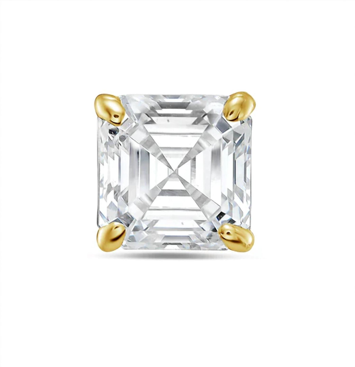 Diana M Jewels - 6.00 Cts Lab Grown Asscher Cut Stud Earrings