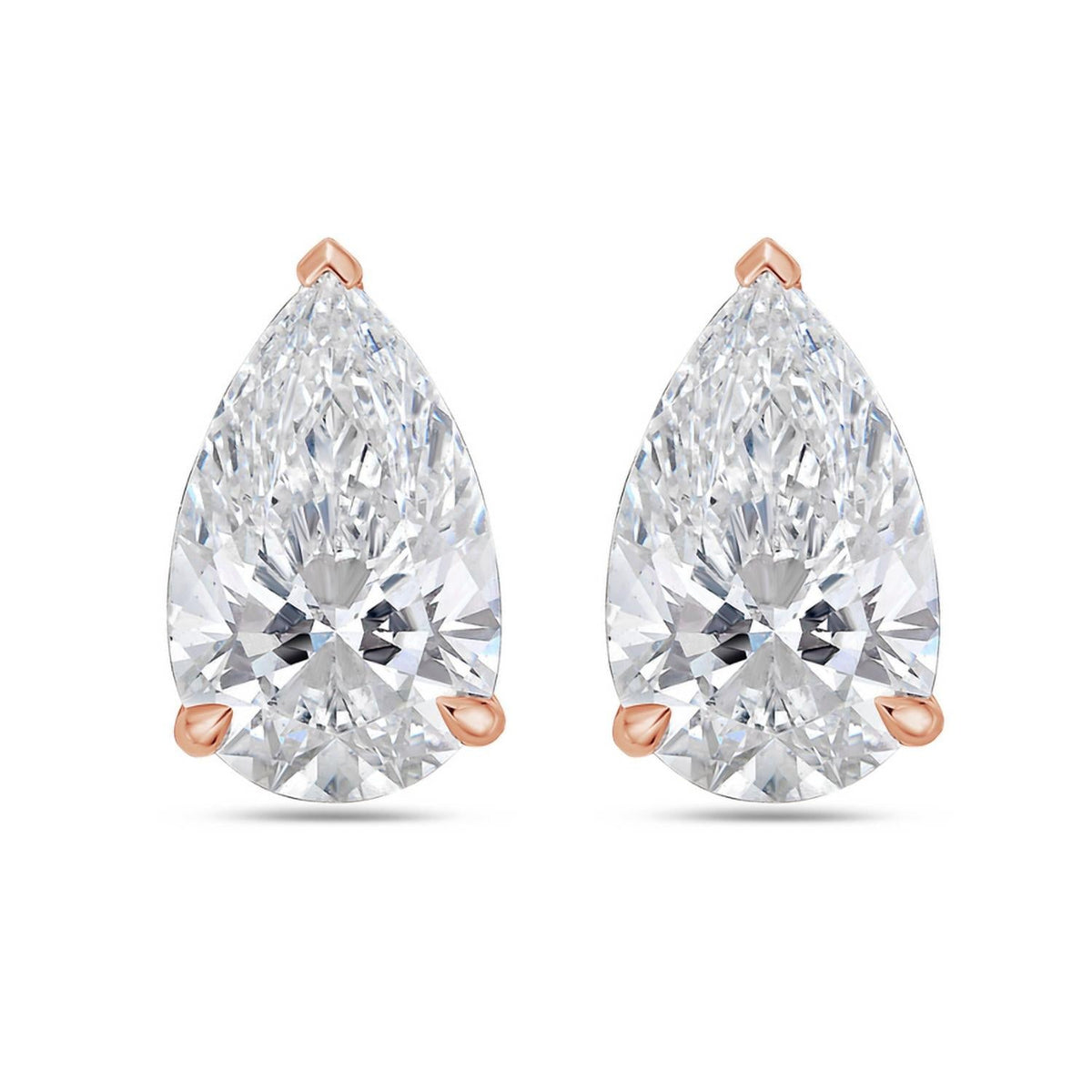 Diana M Jewels - 3.00 Cts Lab Grown Pear Cut Stud Earrings