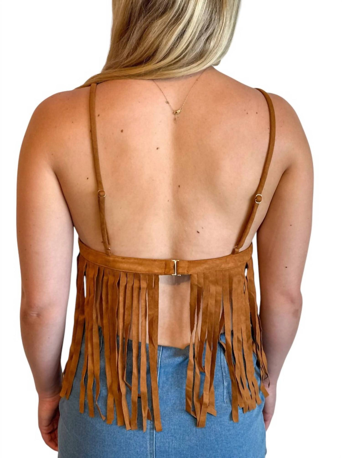 Blue Blush - Almost Famous Fringe Top