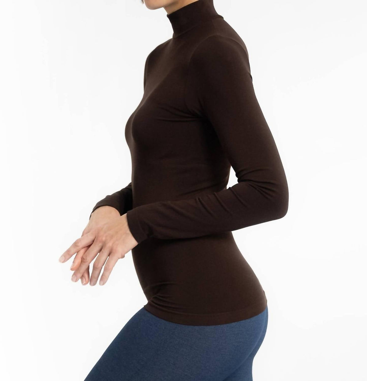 Elietian - Long Sleeve Mock Neck Top