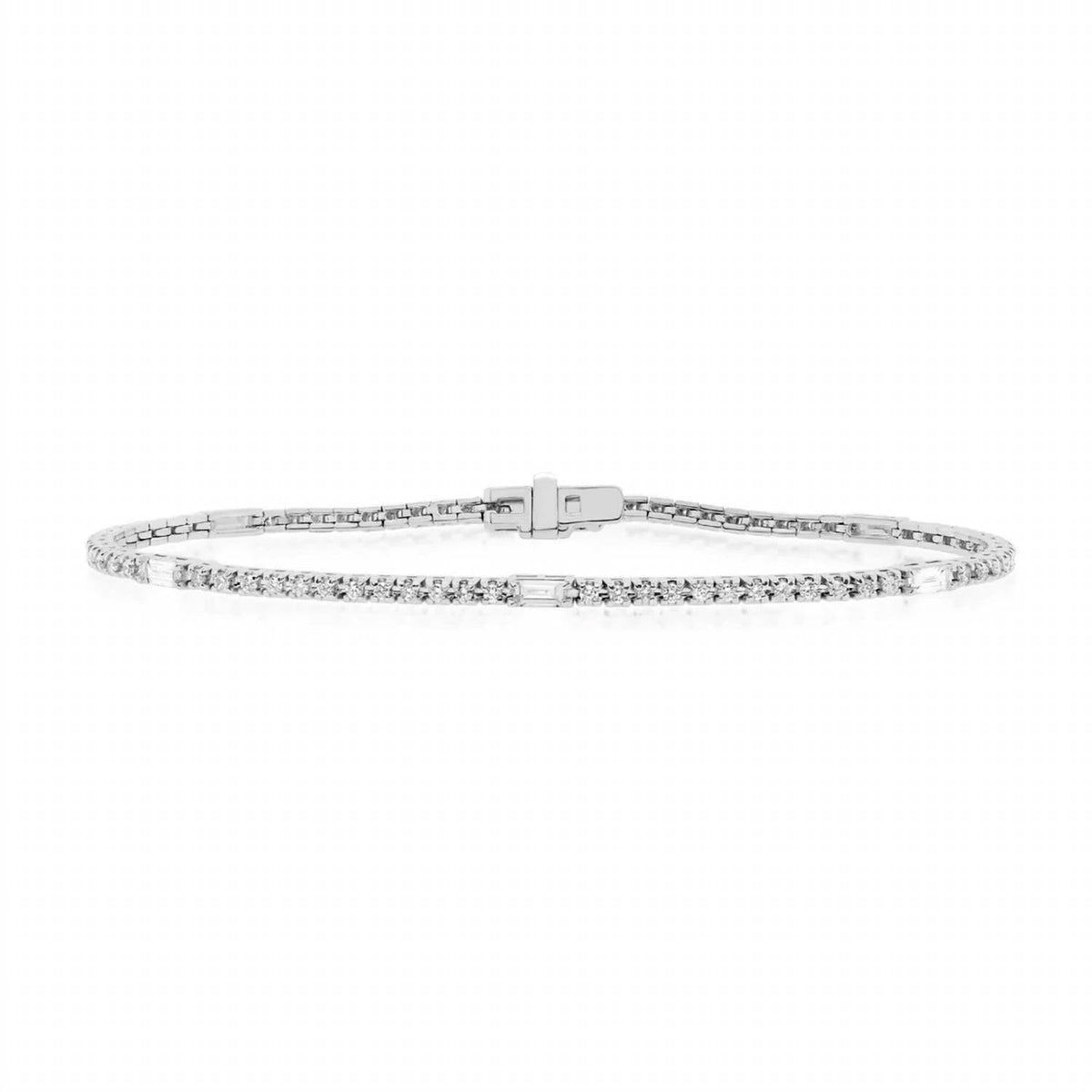 Diana M Jewels - Round And Baguette Diamond Tennis Bracelet