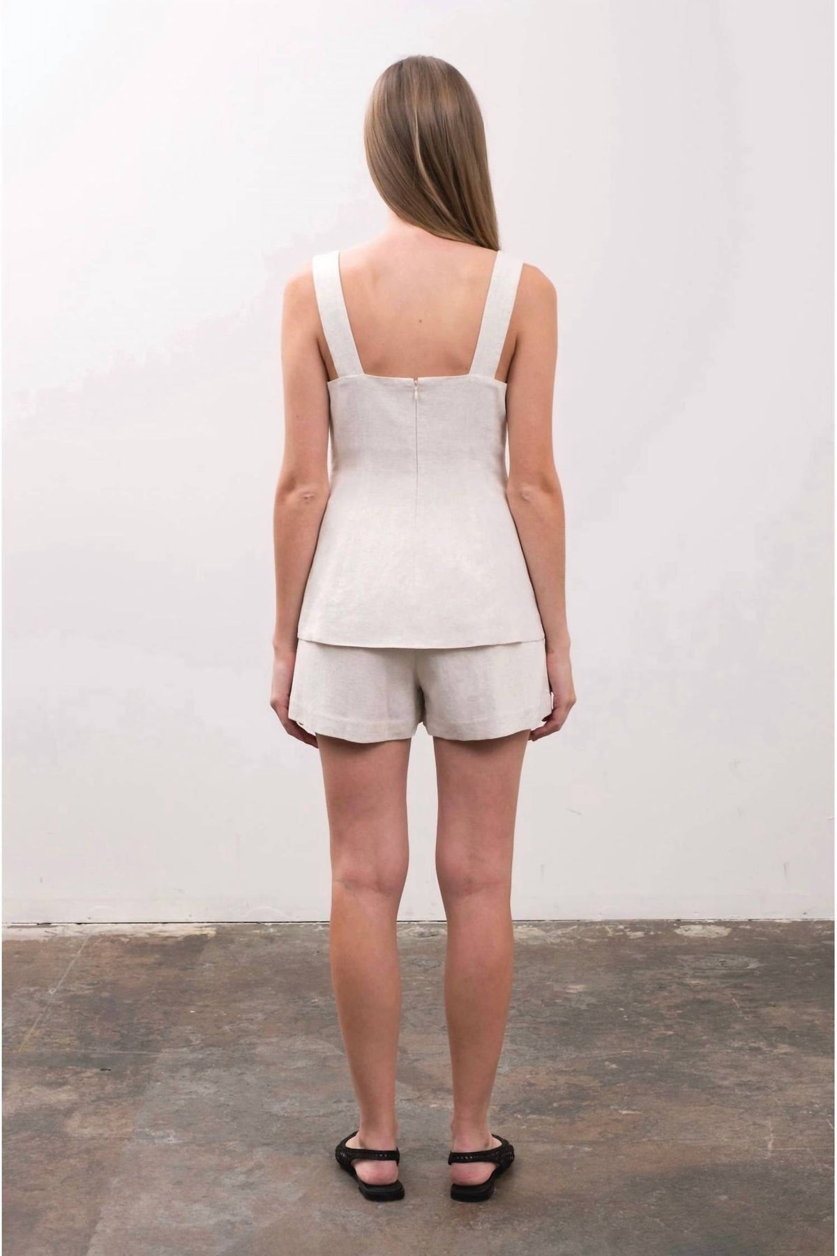 Moon River - Elastic High-waist Linen Shorts