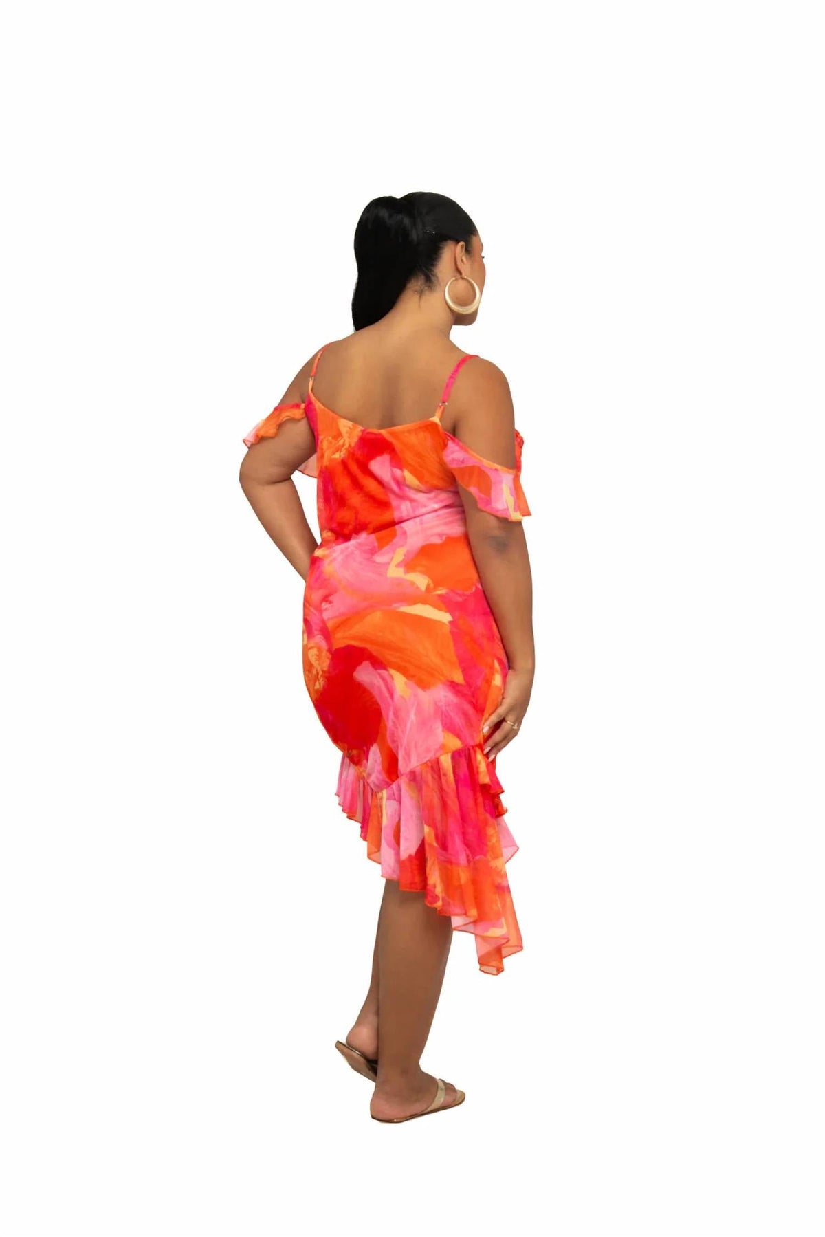 Fashion Szn Curve - Floral Print Mesh Midi Dress - Plus