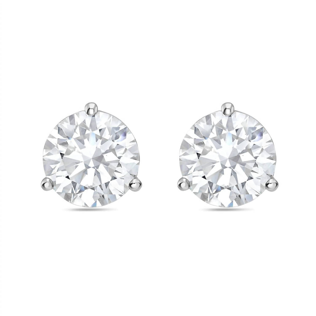 Diana M Jewels - 0.75 Cts Round Lab Grown Stud Earrings