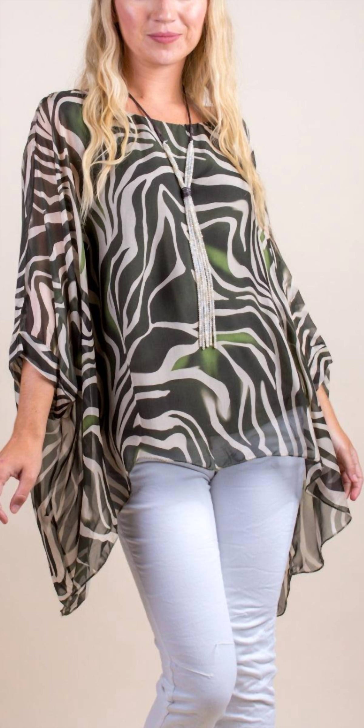 Gigi Moda - Seta Zebra Print Kaftan Top